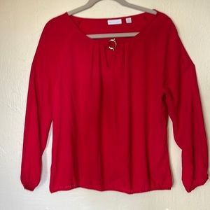 NY&C | Long-Sleeve Red Blouse, Medium